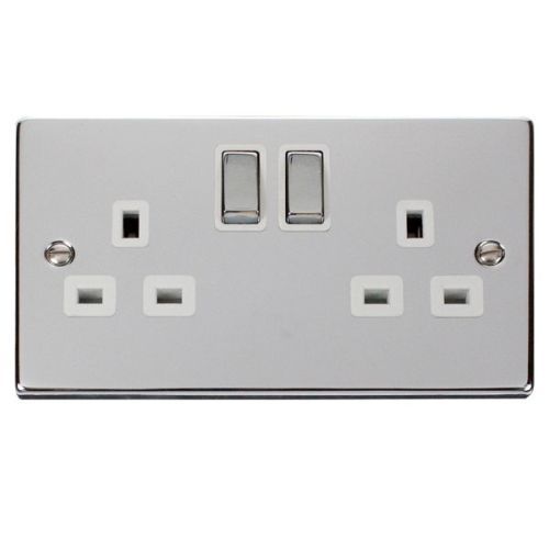 CLICK DECO VICTORIAN POLISHED CHROME 13A 2G INGOT SW SOCKET OUTLET