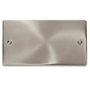 CLICK DECO VICTORIAN SATIN CHROME VP 2-GANG BLANK PLATE