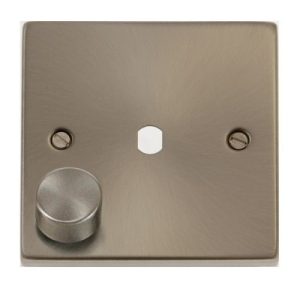 CLICK DECO VICTORIAN SATIN CHROME VP 1-GANG SINGLE DIMMER PLATE & KNOB