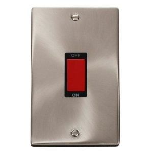 CLICK DECO VICTORIAN SATIN CHROME VP 2-GANG 45A DP SWITCH