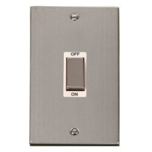 CLICK DECO VICTORIAN STAINLESS STEEL INGOT 2G 45A DP SWITCH WH