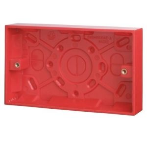 CLICK ESSENTIALS RED ACCESSORIES 2-GANG 25MM DEEP PATTRESS BOX RED