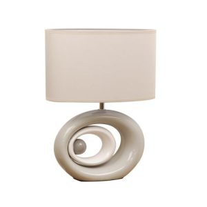WIDDOP GREY & CREAM TABLE LAMP WITH LIGHT GREY SHA