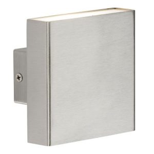 KNIGHTSBRIDGE 230V IP54 2X4W UP/DOWN LED WALL LIGHT - BRUSHED CHROME