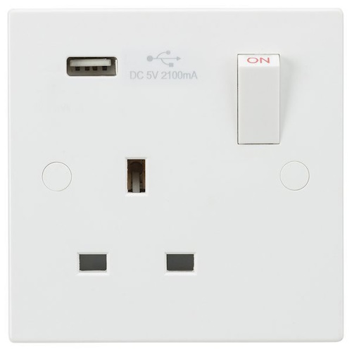 1G SWITCHED SOCKET + 2 USB PORTS