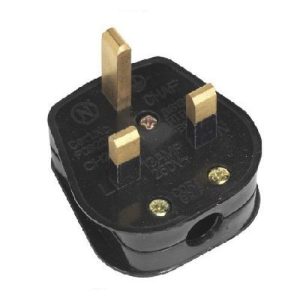 RESILIENT 13A MAINS PLUG BLACK