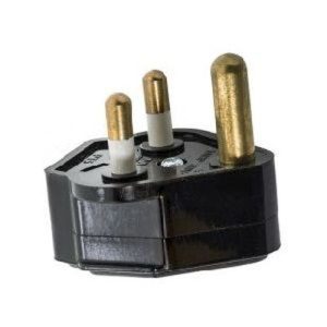 2A ROUND PIN PLUG BLACK