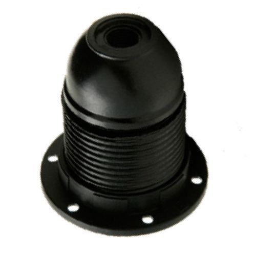 PLASTIC BLACK ES LAMPHOLDER WITH 10MM ENTRY+SHADE RING