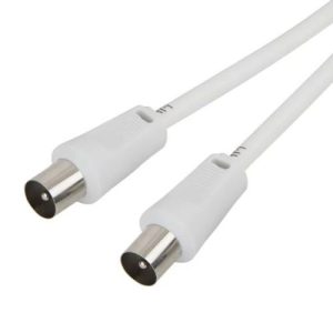 PLUG-PLUG CO-AX LEAD 1M WHITE