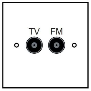 TV / FM FLUSH DIPLEX TWIN PLATE