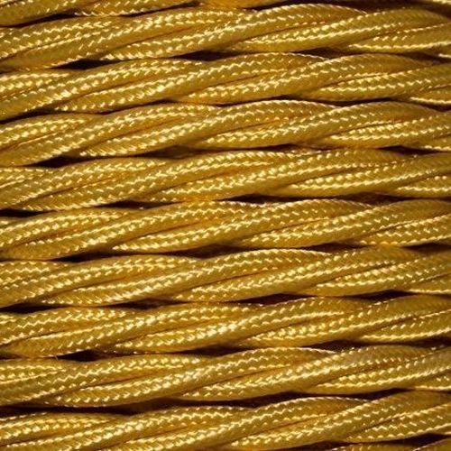 3 CORE 0.75MM 3 METRE GOLD TWISTED BRAIDED CABLE