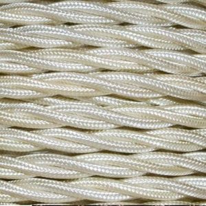3 CORE 0.75MM 3 METRE IVORY TWISTED BRAIDED CABLE