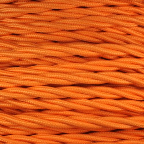 3 CORE 0.75MM 3 METRE ORANGE TWISTED BRAIDED CABLE