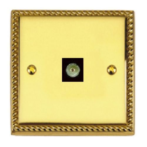 ROPED BRASS 1G COAX SOCKET (BLACK INS)