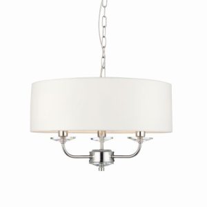 ENDON NIXON 3-LIGHT BRUSHED NICKLE CRYSTAL/GLASS FITTING