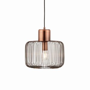 ENDON NICOLA 1LIGHT PENDANT ANTIQUE COPPER