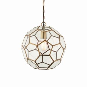 ENDON MIELE 1-LT ANTIQUE BRASS PENDANT