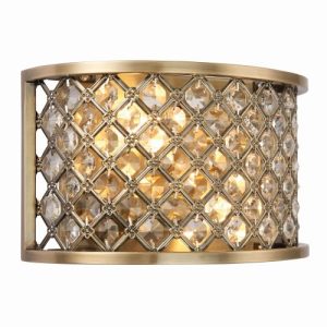 ENDON HUDSON 2LT ANTIQUE BRASS WALL