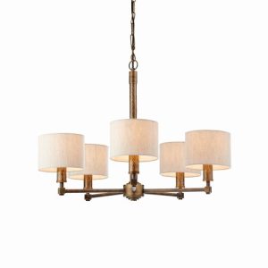 ENDON INDARA 5LT PENDANT FEATURES A HAMMERED AGED