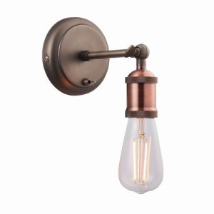 ENDON AGED PEWTER AND AGED COPPER SWITCHED HAL 1LT WALL 40W