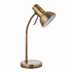 ENDON AMALFI ANTIQUE BRASS TASK TABLE LAMP WITH USB