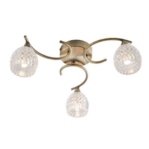 ENDON BOYER 3 LIGHT FLUSH ANTIQUE BRASS