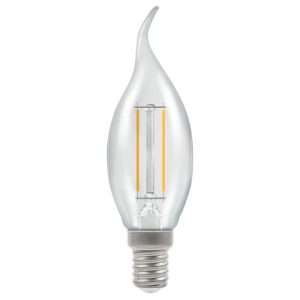 CROMPTON LED FILAMENT CANDLE BENT TIP CLEAR NON-DIMMABLE 2.2W 2700K WARM WHITE SES-E14