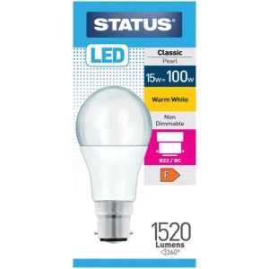 STATUS LED GLS A70 13W=1520L=100W BC OPAL W/W