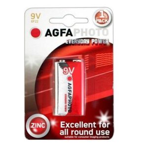 AGFA 9V 6F22 ZINC 1/CARD 12/BOX BATTERY