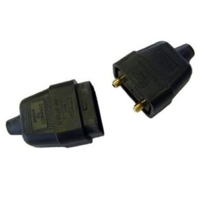 10A 2 PIN RUBBER CONNECTOR BLACK