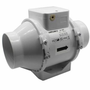 AIRFLOW AV100T (WITH TIMER) AVENTA 2-SPEED 100MM INLINE FAN (40/52 I/SEC-145/187M3H)