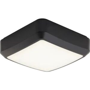 ANSELL 14W ASTRO SQUARE CCT LED BLACK BASE BULKHEAD + EMERGENCY