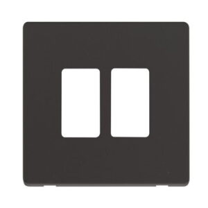 CLICK GRIDPRO DEFINITY BLACK 1-GANG 2-MODULE FRONTPLATE (BLACK INSERT)