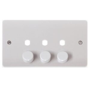 CLICK MODE UNFURNISHED PLATES DIMMER MODE 3-GANG DOUBLE DIMMER PLATE & KNOBS