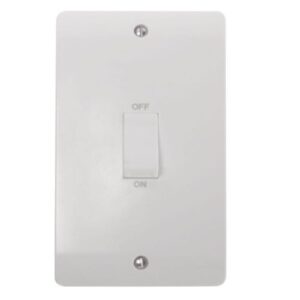 CLICK MODE 2-GANG 45A DP SWITCH (WHT ROCKER)