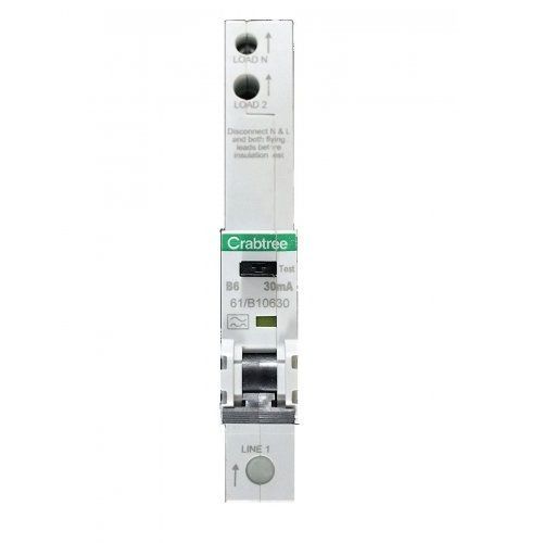 CRABTREE BI-DIRECTIONAL 16A 30MA B-TYPE COMPACT RCBO