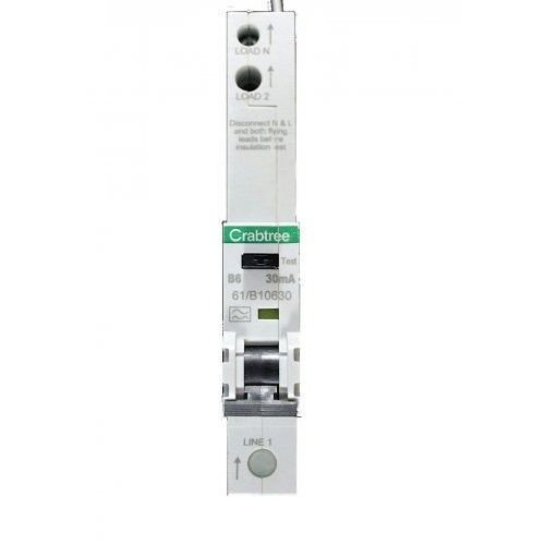 CRABTREE BI-DIRECTIONAL 20A 30MA B-TYPE COMPACT RCBO