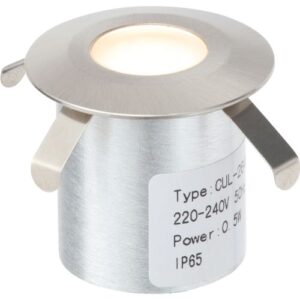 FORUM (PK.6) OHIO SATIN NICKLE ROUND RECESSED DECK/PLINTH LED 3000K