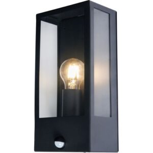 FORUM MINERVA WALL LANTERN C/W PIR BLK