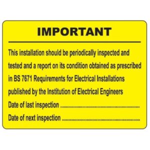 PERIODIC INSPECTION LABELS (PK 100)