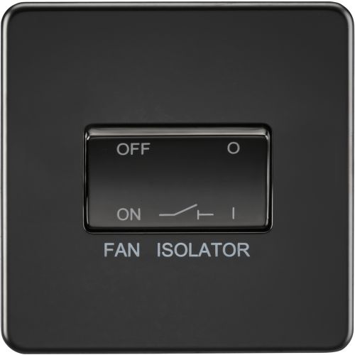 KNIGHTSBRIDGE SCREWLESS 10AX 3 POLE FAN ISOLATOR SWITCH - MATT BLACK