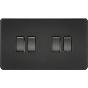 KNIGHTSBRIDGE SCREWLESS 10AX 4G 2-WAY SWITCH - MATT BLACK