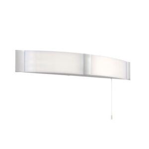 SAXBY (WHITE/CHROME OPTION) ONAN IP44 LIGHT WITH PULLCORD AND COVERED SHAVER SOCKET