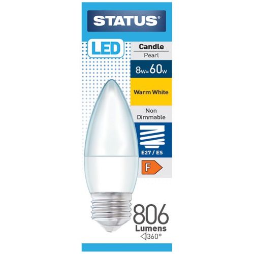 STATUS LED CANDLE ES 7.5W=806L=60W OPAL WW