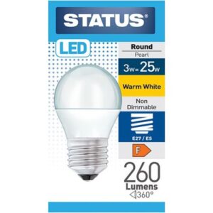 STATUS LED GOLFBALL 2.5W=275L=25W ES OPAL W/W