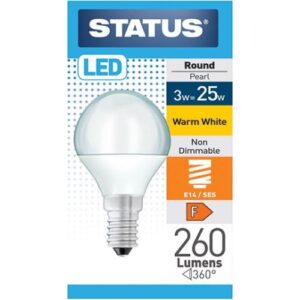 STATUS LED GOLFBALL 2.5W=275L=25W SES OPAL W/W