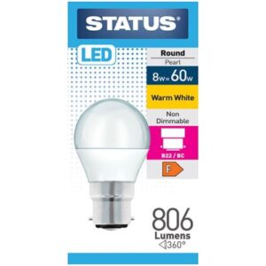 STATUS LED GOLFBALL 6.5W=806L=60W BC OPAL W/W