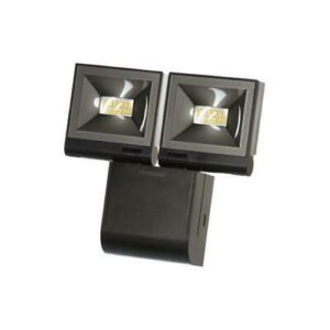 TIMEGUARD (NOT WIRED) 2 x 8.5W LED TWIN HEAD BLACK FLOODLIGHT