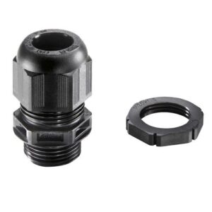 WISKA BLACK 20MM C/GLAND + L/NUT (EACH) (6.2-14MM clamp range)