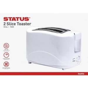 STATUS SEATTLE 2 SLICE 750W WHITE TOASTER